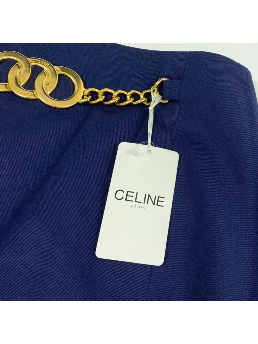 Celine Vintage Gold Ring Chain Skirt Knee Length 40